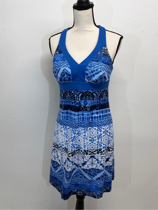 Gerry Other - Blue Patterned V-Neck One-Piece Swim Dress